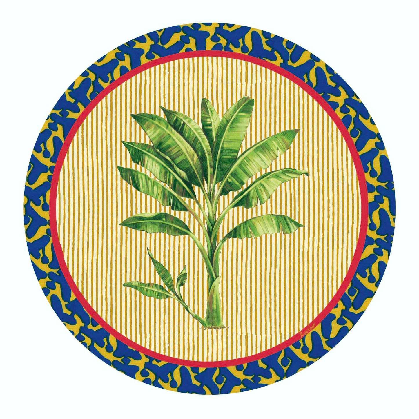 Lisa Corti Placemat Yellow Blue