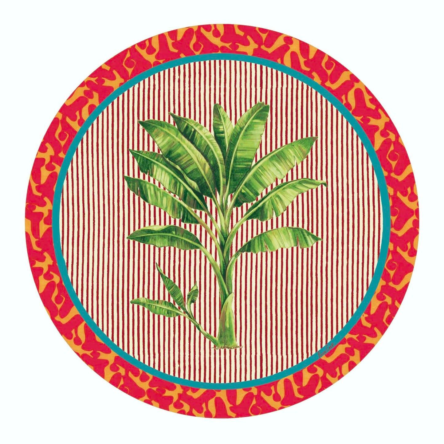 Lisa Corti Placemat Orange Pink