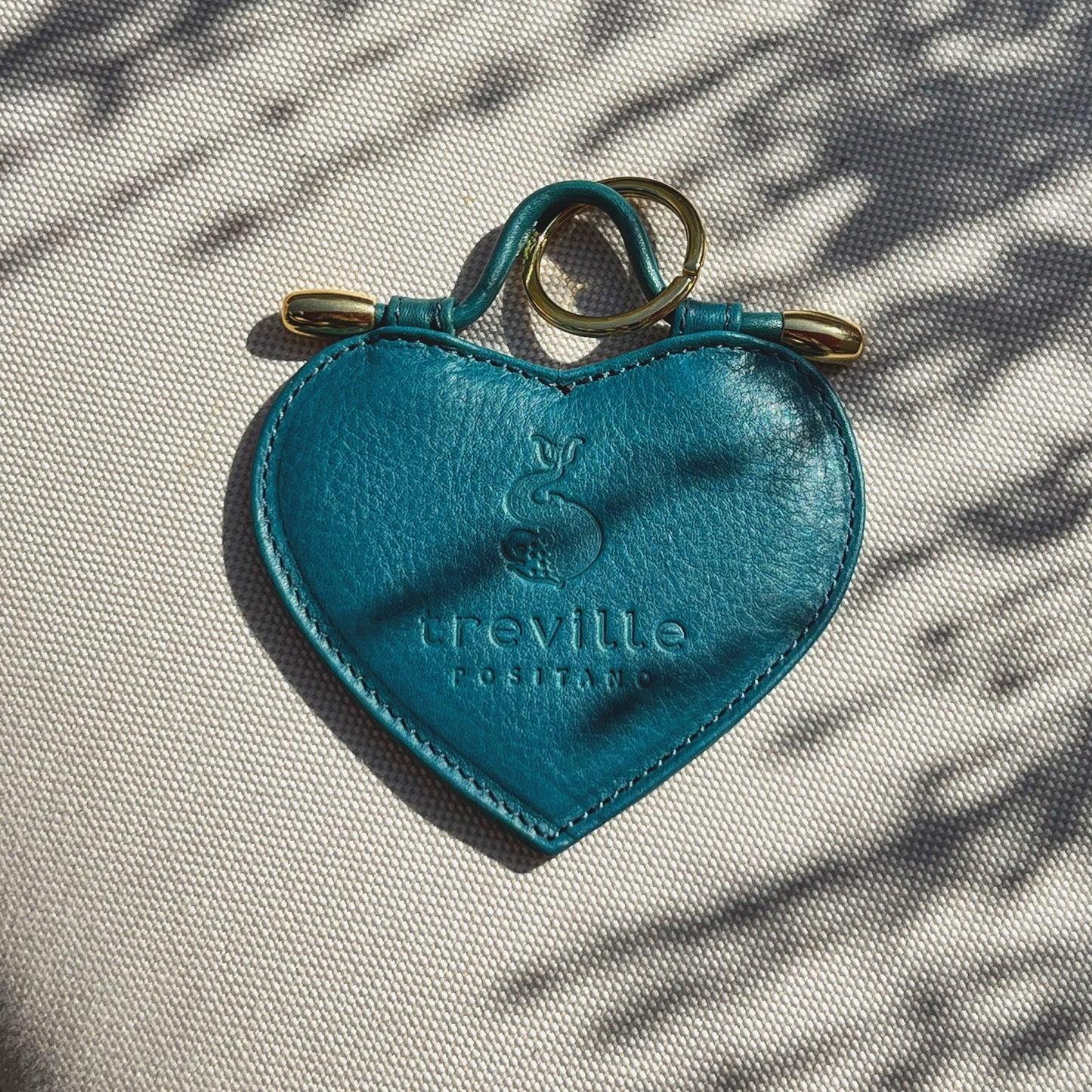 Leather Keychain Heart Treville Positano