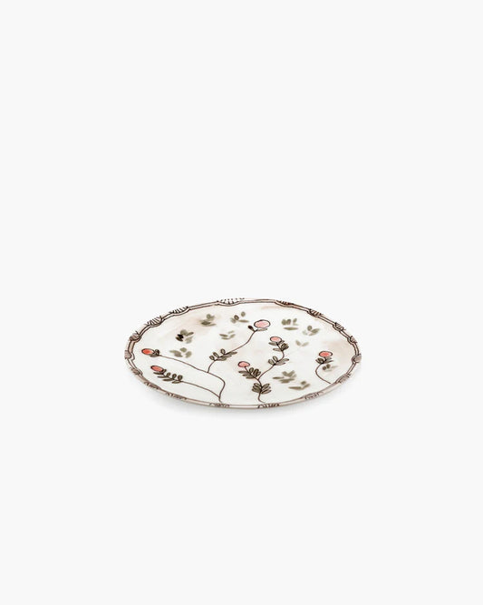 Breakfast plate Blueberry nude Midnight Flowers - Set of 2