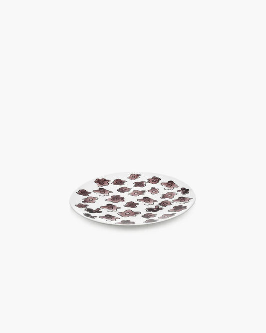 Breakfast plate Dark purple Midnight Flowers - Set of 2