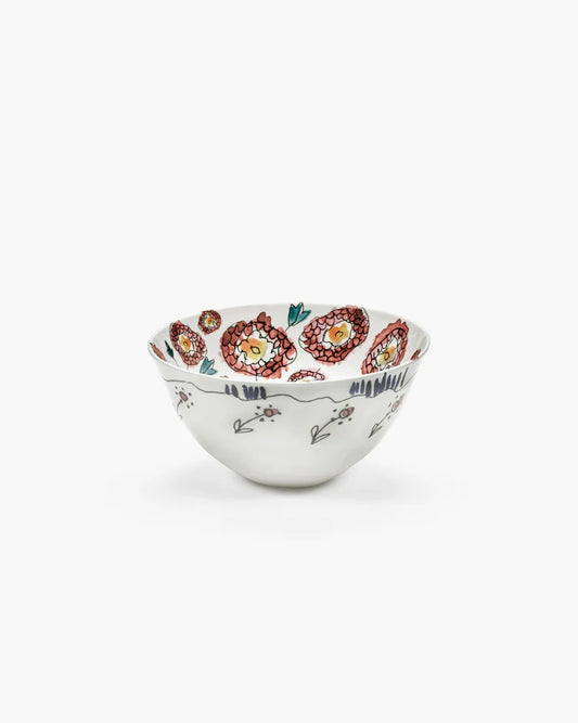 Serving bowl M Anemone milk Midnight Flowers