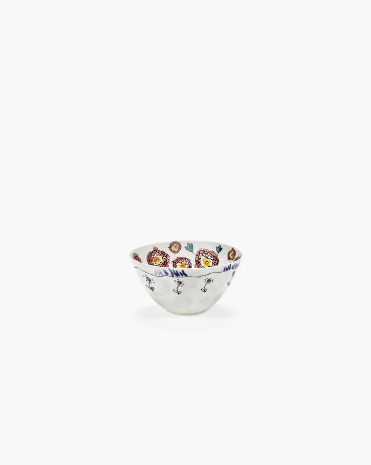 Bowl S Anemone milk Midnight Flowers - Set of 2