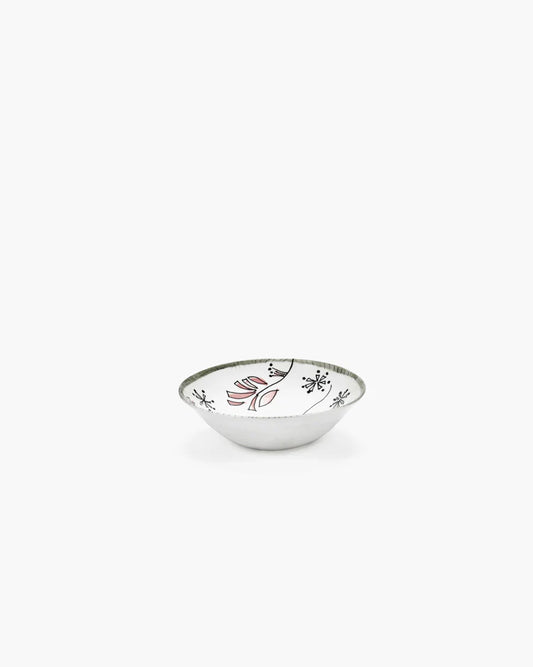 Low bowl S Pink flower Midnight Flowers - Set of 2