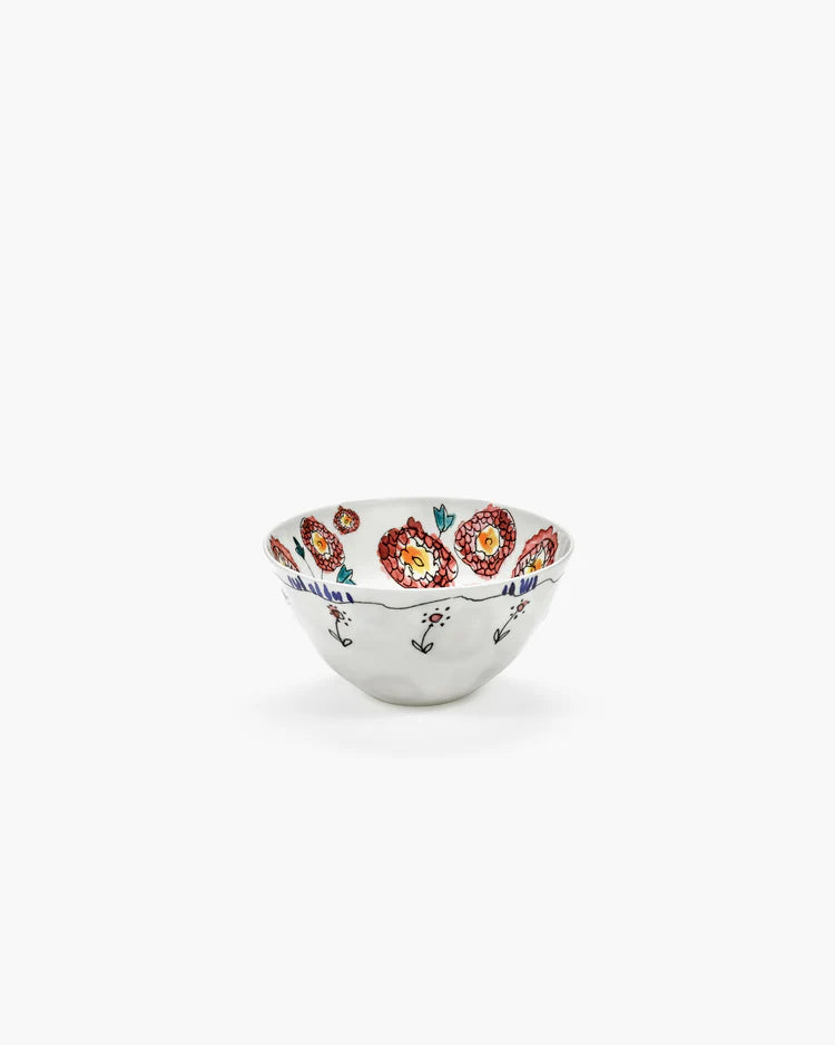 Bowl M Anemone milk Midnight Flowers - Set of 2