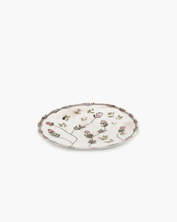Dinner plate Blueberry nude Midnight Flowers - Set of 2