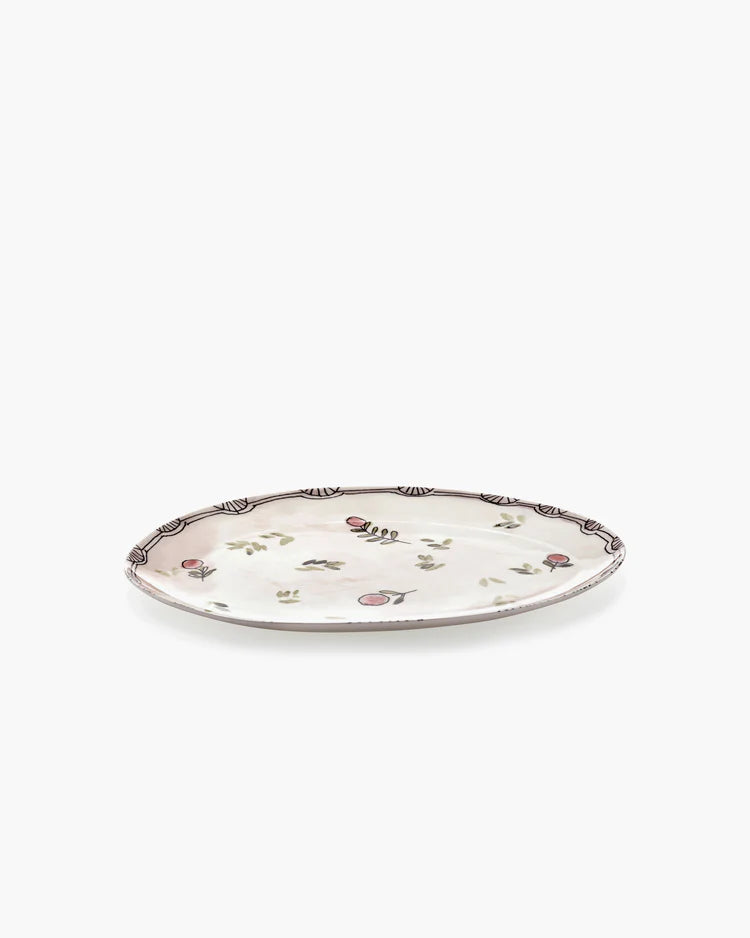 Oval plate °2 S Blueberry nude Midnight Flowers