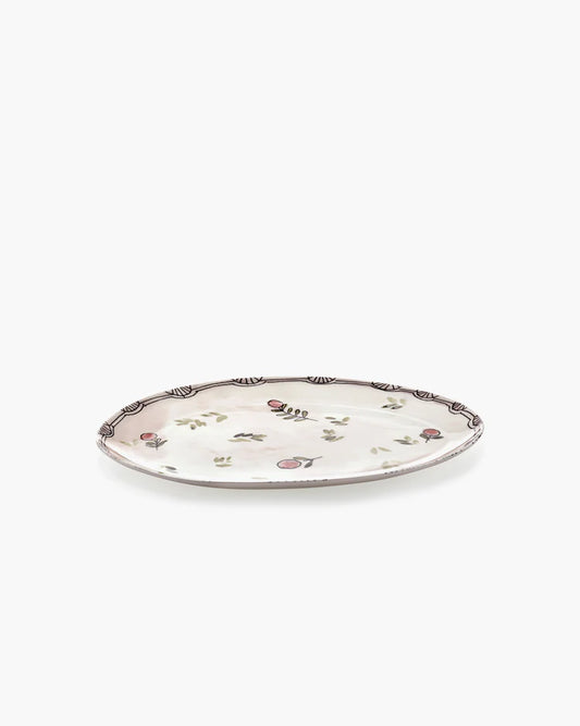Oval plate °2 S Blueberry nude Midnight Flowers
