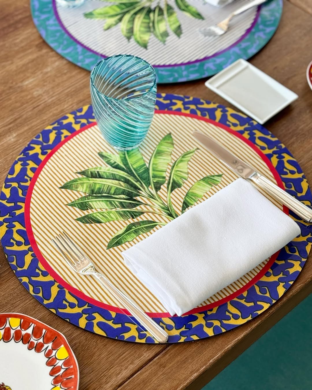 Lisa Corti Placemat Yellow Blue