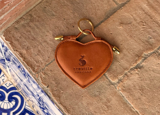 Leather Keychain Heart Treville Positano